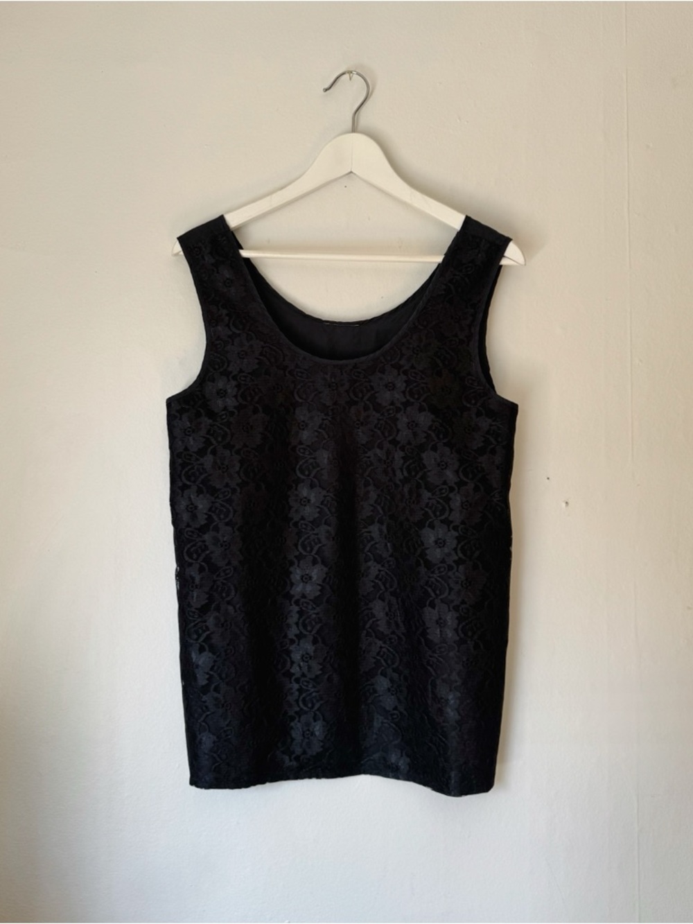 Vintage  Black Silk Lace Tank
